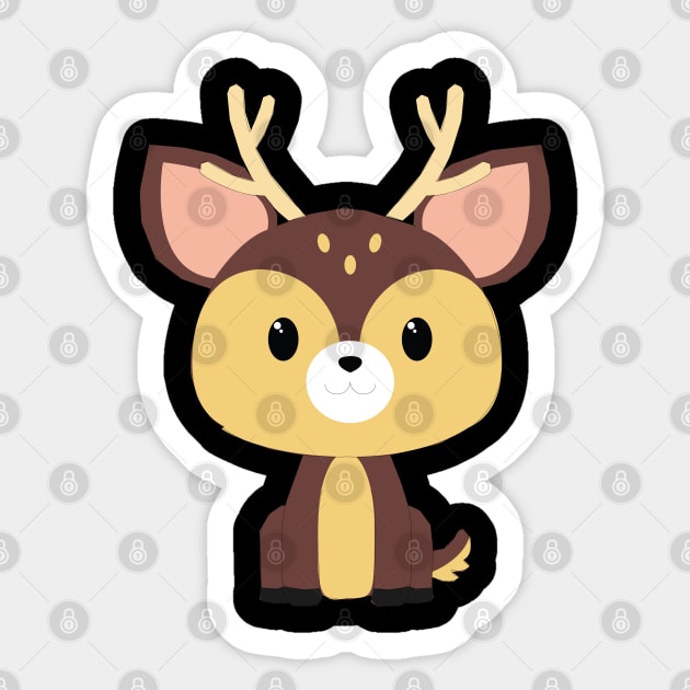 Adorable Christmas deer Sticker by SeriousMustache